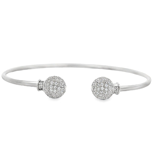Ball CZ Bracelet .925 Sterling Silver