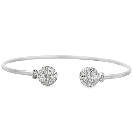 Ball CZ Bracelet .925 Sterling Silver