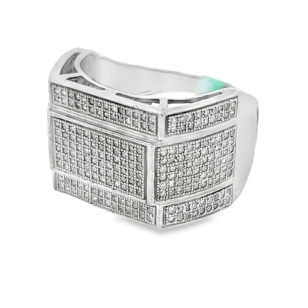 Baller 1.06cttw Diamond Ring .925 Sterling Silver