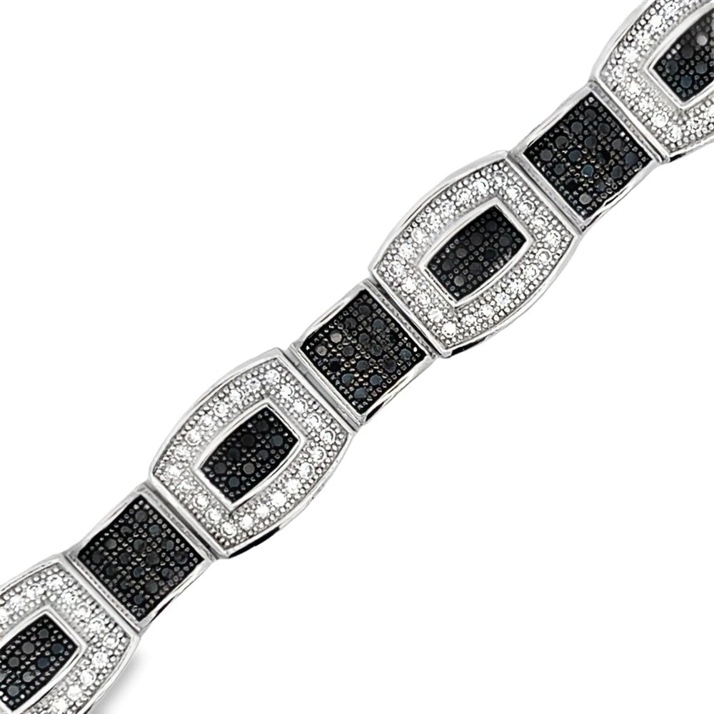 Baller Link Black & White CZ Hip Hop Bracelet