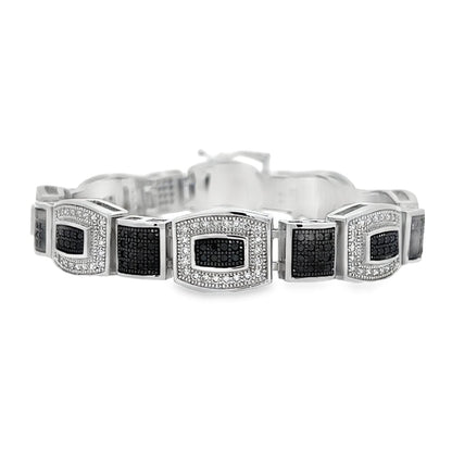 Baller Link Black & White CZ Hip Hop Bracelet