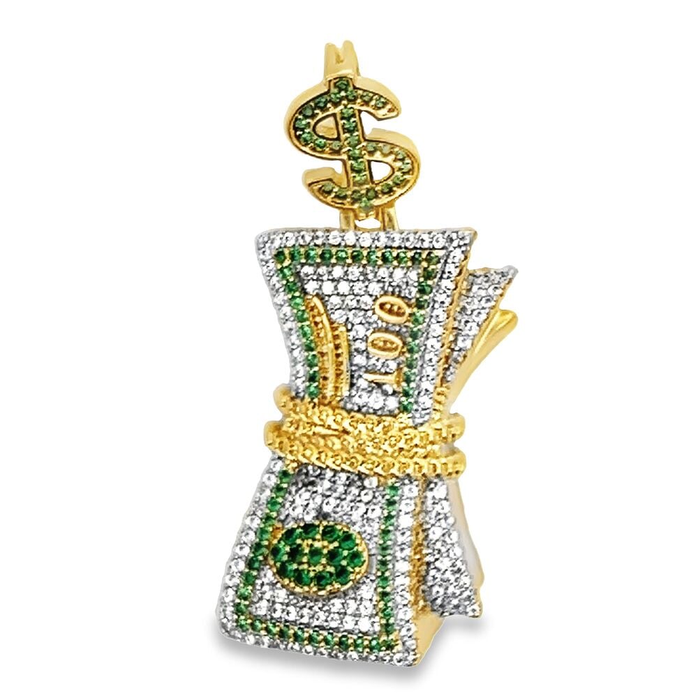 Band of Hundreds Money CZ Hip Hop Iced Out Pendant
