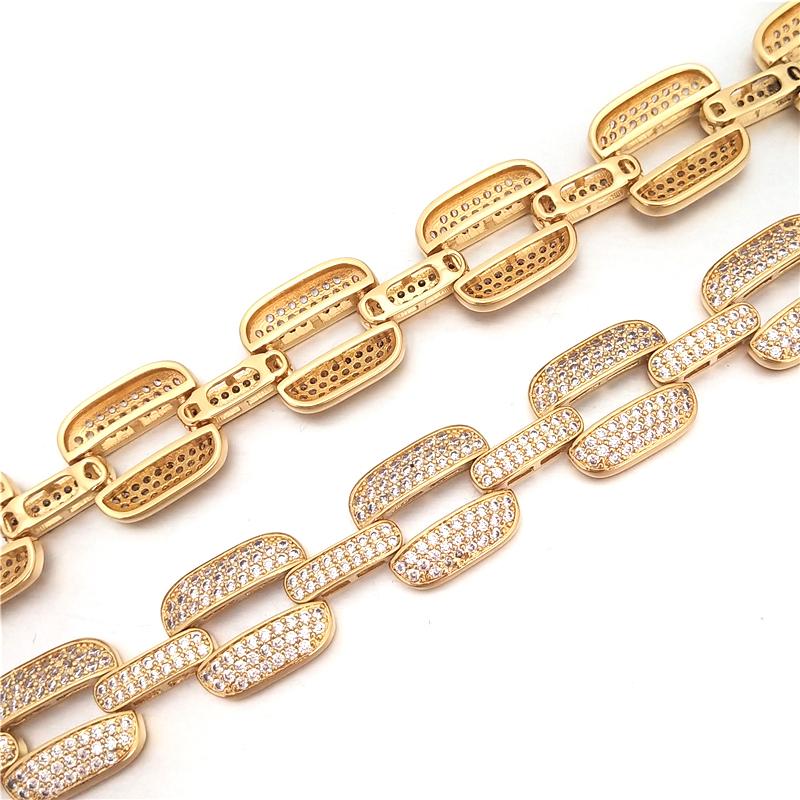 Bar Link Iced Out Chain Hip Hop Bling Chain