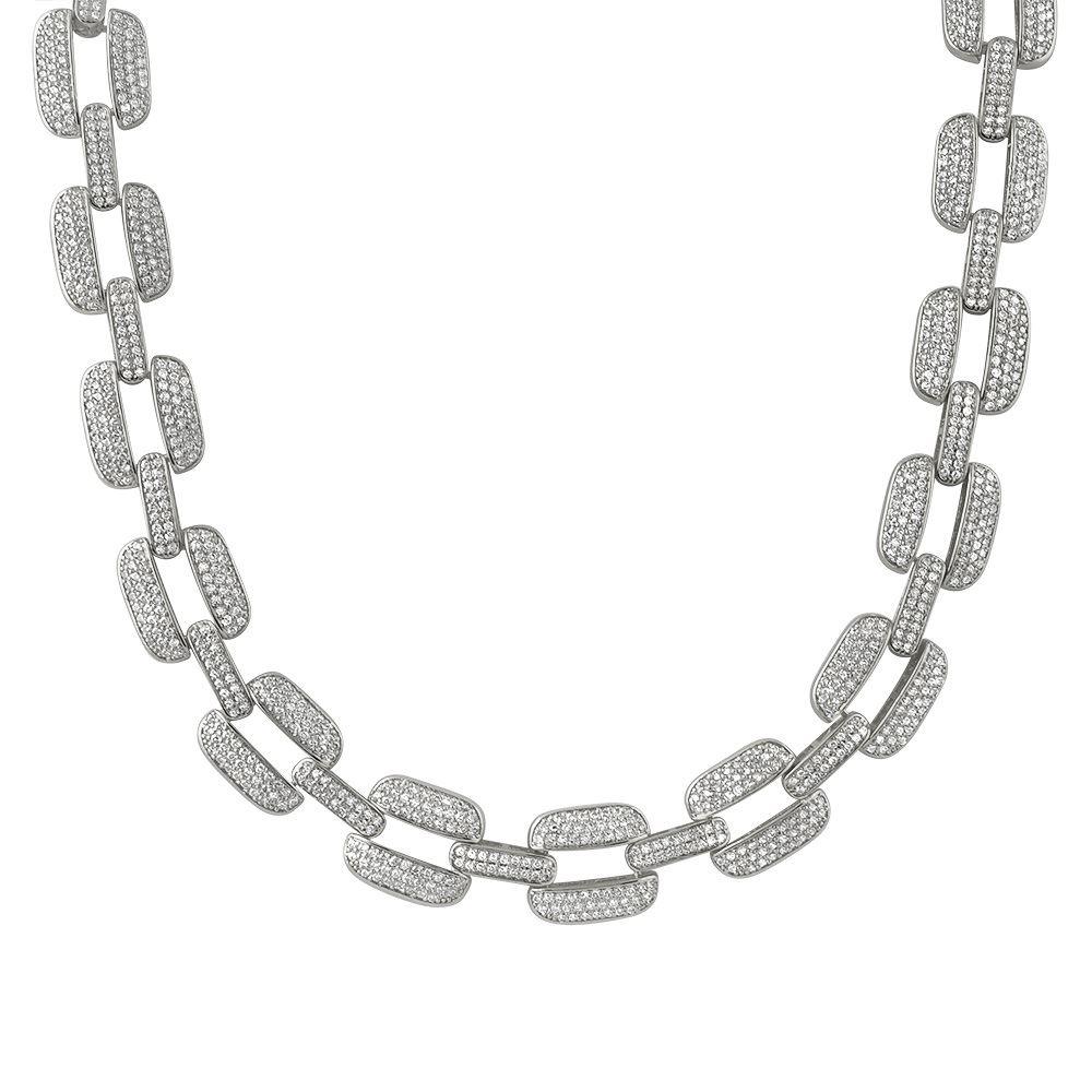 Bar Link Iced Out Chain Hip Hop Bling Chain