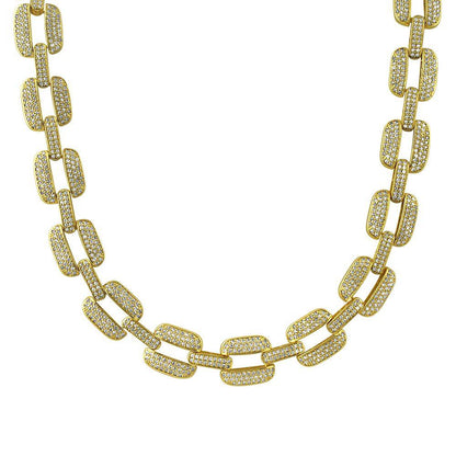 Bar Link Iced Out Chain Hip Hop Bling Chain