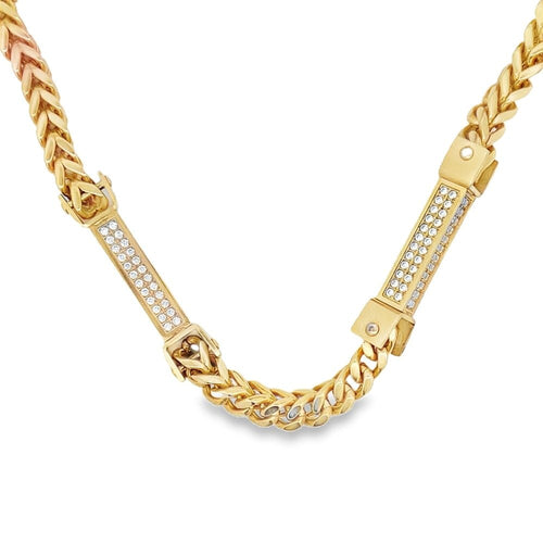 Bars Franco CZ Iced Out Chain Stainless Steel