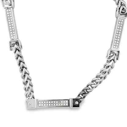 Bars Franco CZ Iced Out Chain Stainless Steel