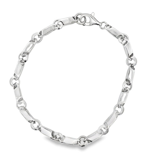 Bars & Loops Link Bracelet .925 Sterling Silver
