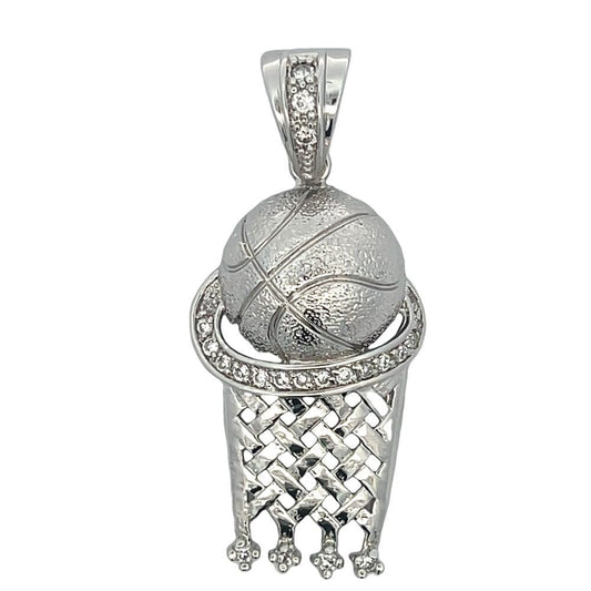 Basketball Hoop CZ Iced Out Pendant