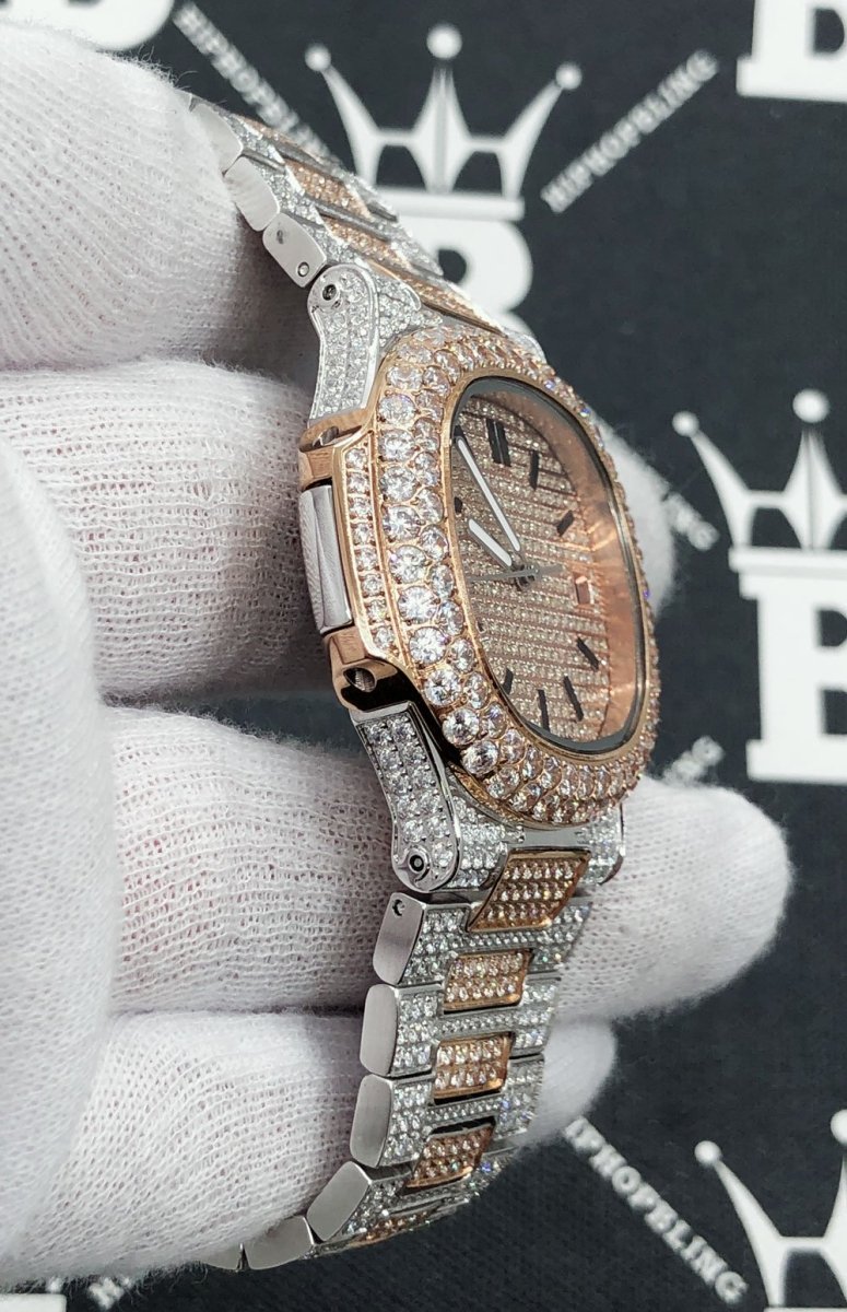 Best Quality Modern CZ Stainless Steel Watch Bling Bling