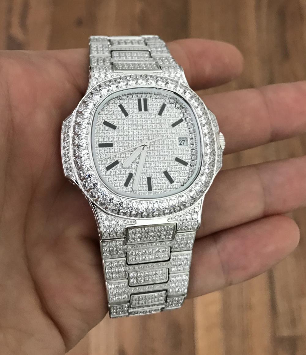 Best Quality Modern CZ Stainless Steel Watch Bling Bling