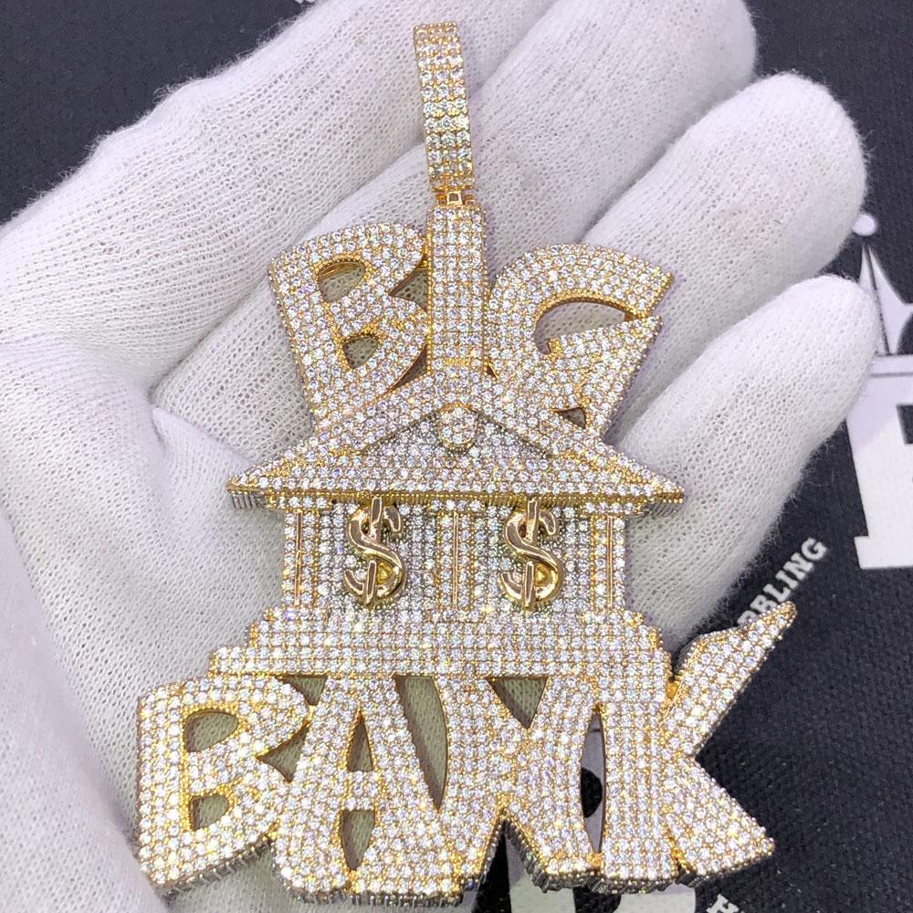 Big Bank $ CZ Hip Hop Bling Iced Out Pendant