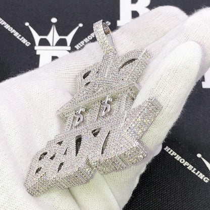 Big Bank $ CZ Hip Hop Bling Iced Out Pendant