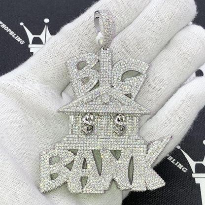 Big Bank $ CZ Hip Hop Bling Iced Out Pendant