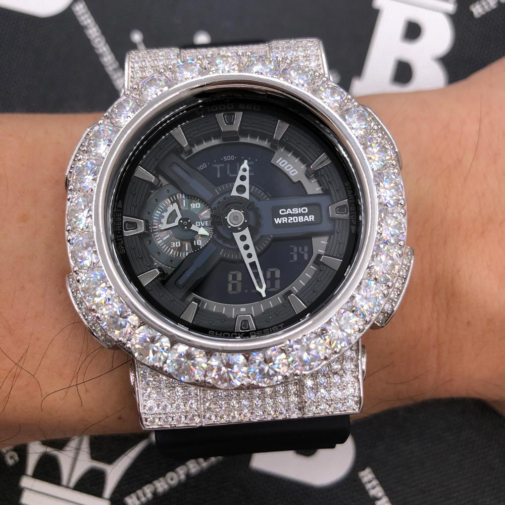 Big Bez 17.75 Carat Moissanite VVS Iced Out G Shock GA110 Custom Watch