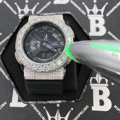 Big Bez 17.75 Carat Moissanite VVS Iced Out G Shock GA110 Custom Watch