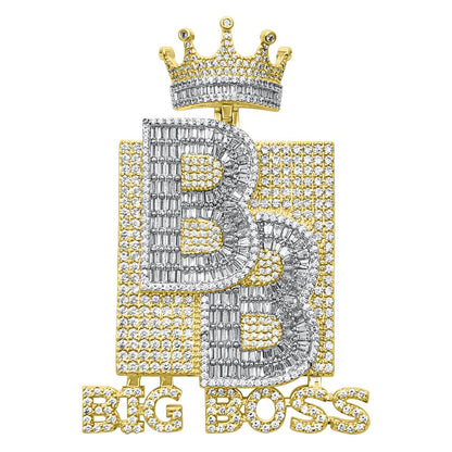 Big Boss Baguette VVS CZ Hip Hop Iced Out Pendant
