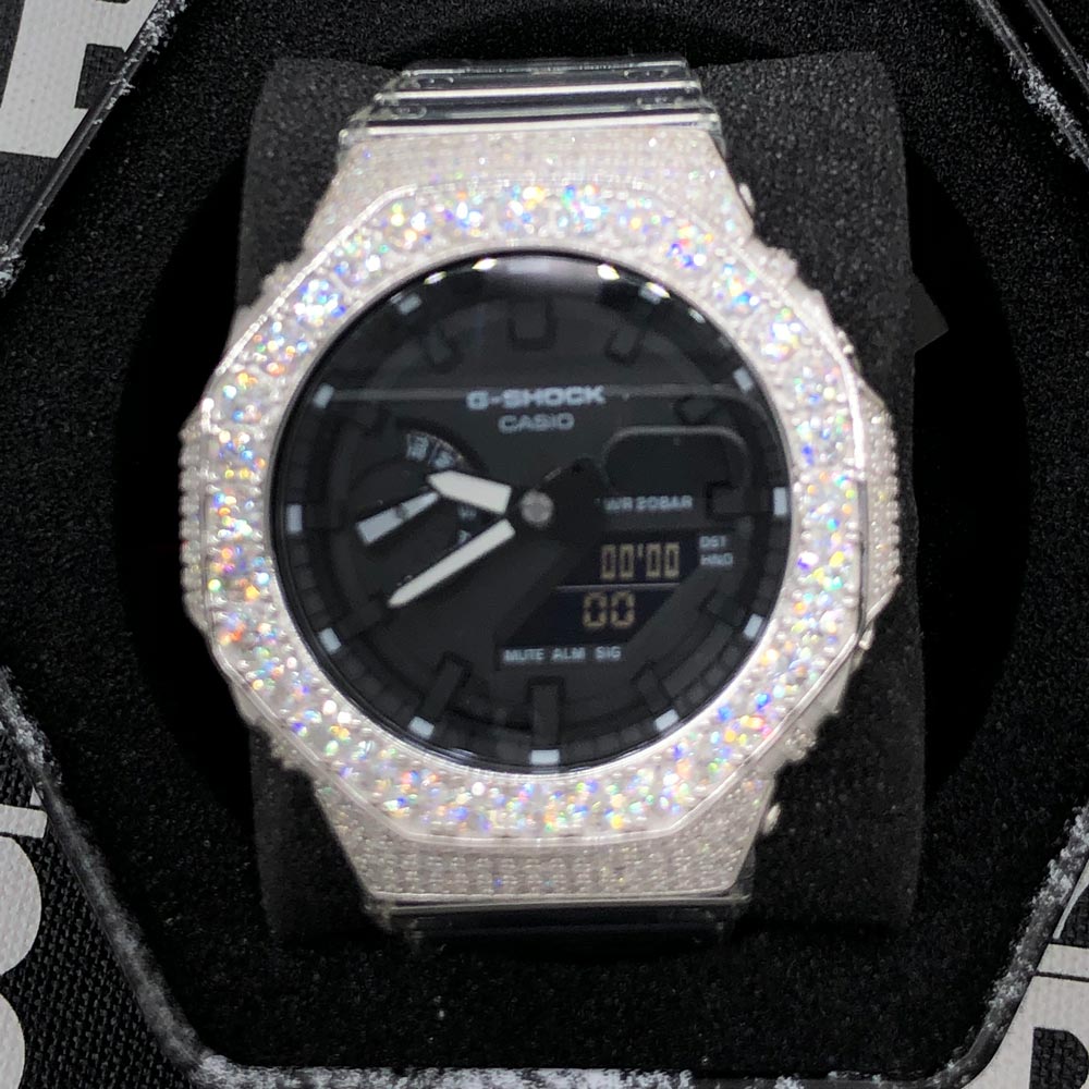 Big Boy Moissanite VVS Iced Out G Shock GA2100 Custom Watch 8.50 Carat