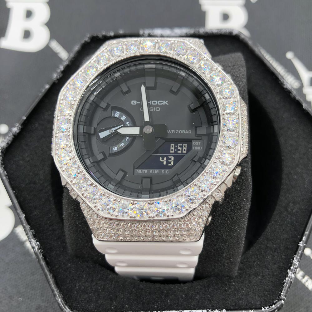 Big Boy Moissanite VVS Iced Out G Shock GA2100 Custom Watch 8.50 Carat