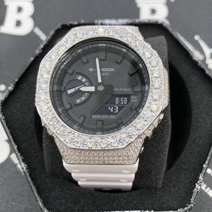 Big Boy Moissanite VVS Iced Out G Shock GA2100 Custom Watch 8.50 Carat