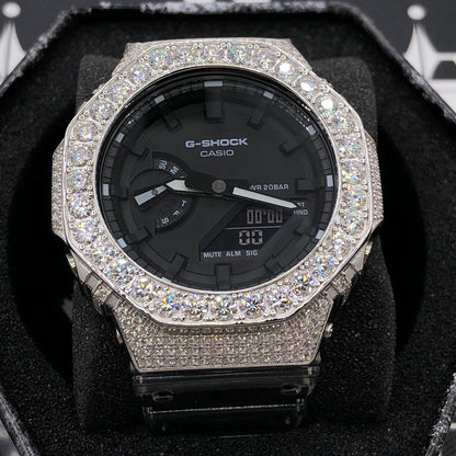 Big Boy Moissanite VVS Iced Out G Shock GA2100 Custom Watch 8.50 Carat