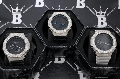 Big Boy Moissanite VVS Iced Out G Shock GA2100 Custom Watch 8.50 Carat