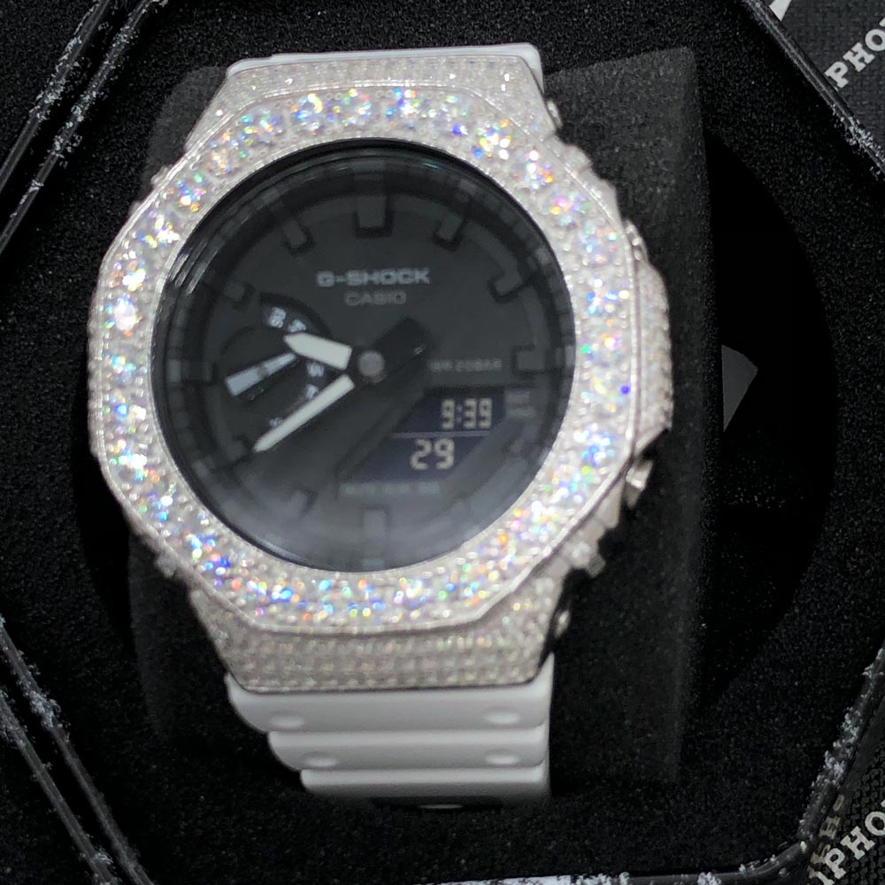 Big Boy Moissanite VVS Iced Out G Shock GA2100 Custom Watch 8.50 Carat