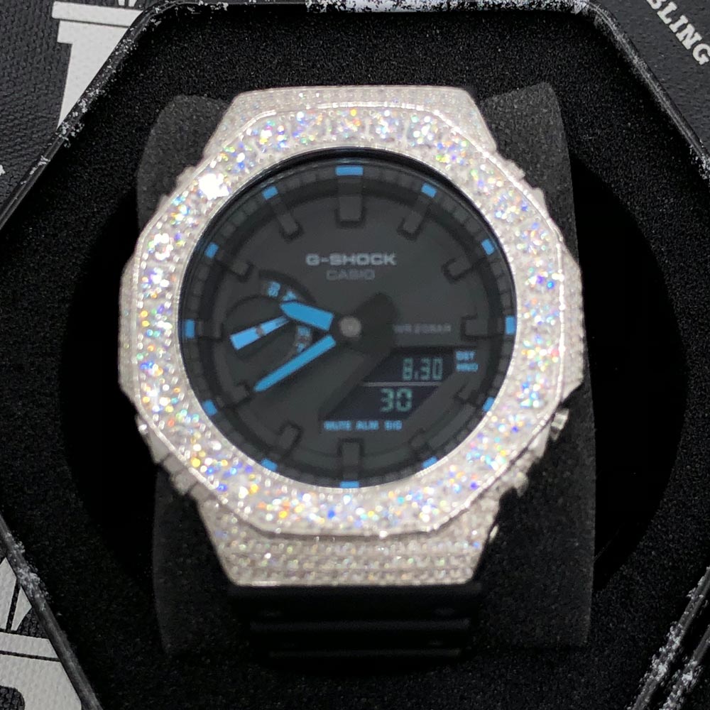 Big Boy Moissanite VVS Iced Out G Shock GA2100 Custom Watch 8.50 Carat