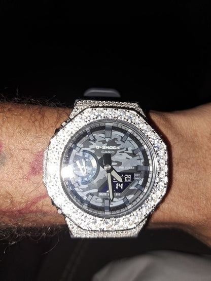 Big Boy Moissanite VVS Iced Out G Shock GA2100 Custom Watch 8.50 Carat