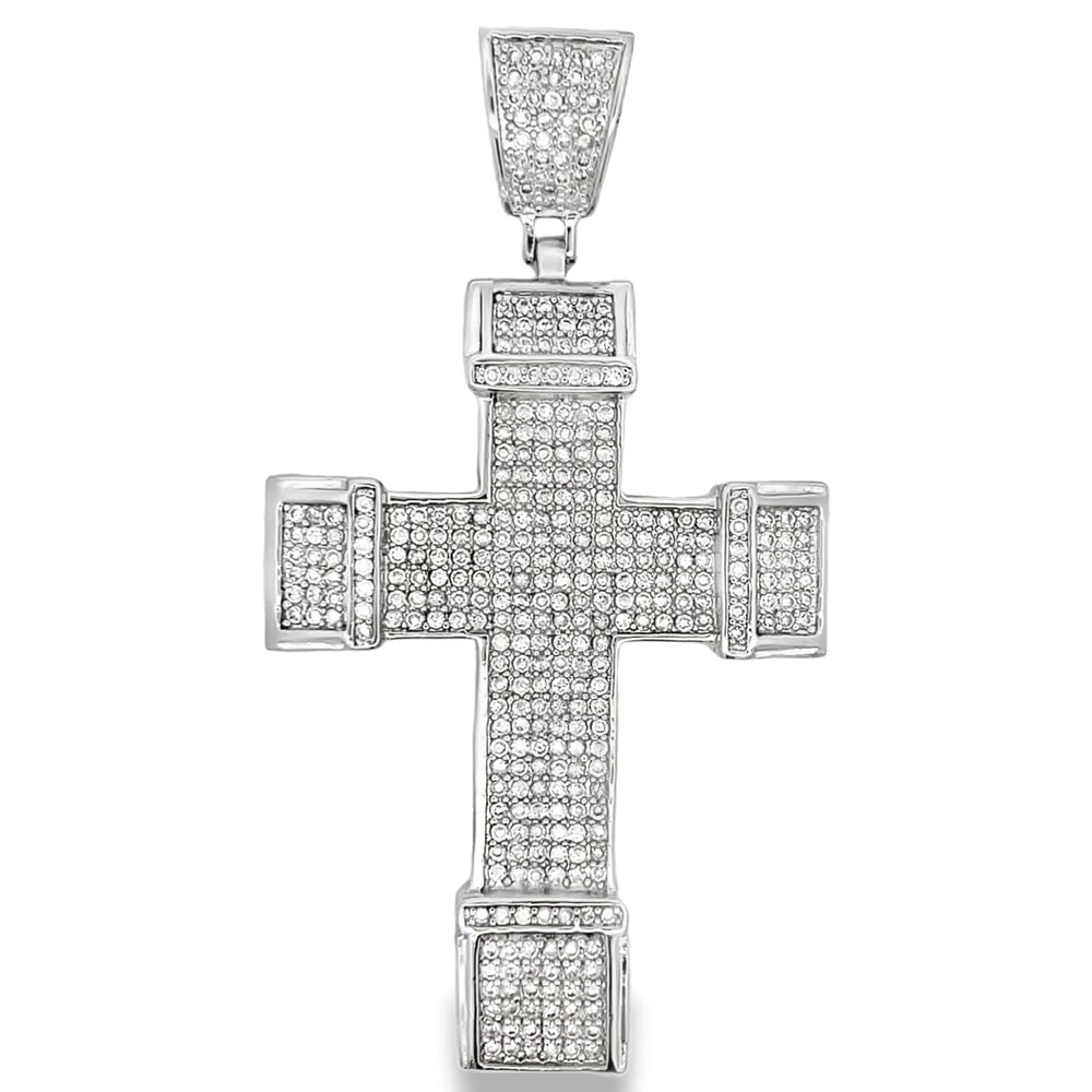 Big Chunk Cross CZ Iced Out Pendant