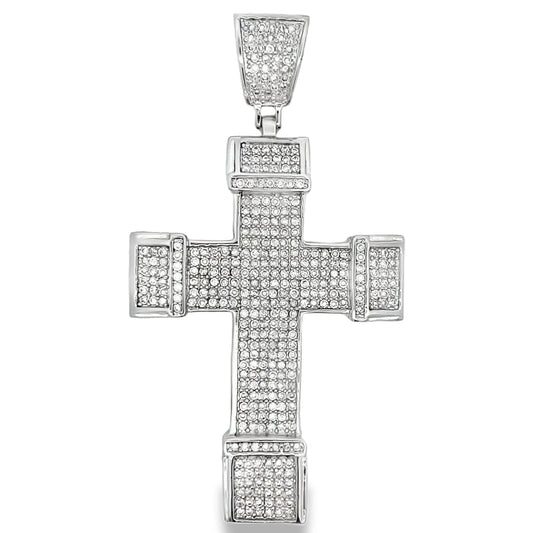 Big Chunk Cross CZ Iced Out Pendant