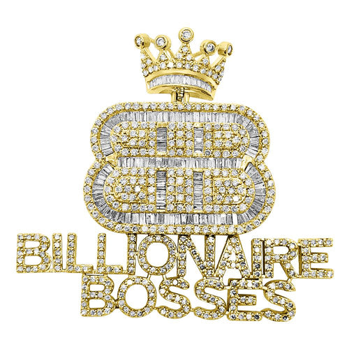 Billionaire Bosses Baguette Diamond Pendant 5.35cttw 10K Yellow Gold