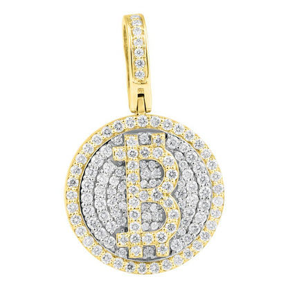 Bitcoin B Diamond Pendant 1.11cttw 10K Yellow Gold