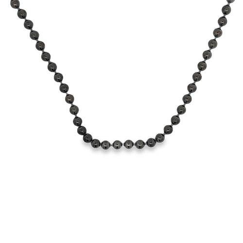 Black 2.5MM Bead Chain .925 Sterling Silver