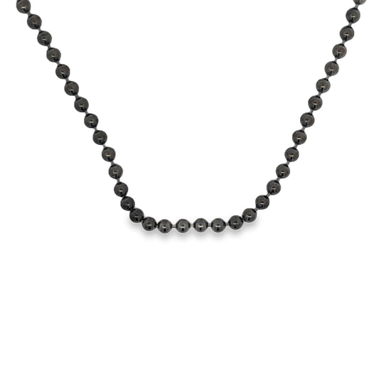 Black 2.5MM Bead Chain .925 Sterling Silver