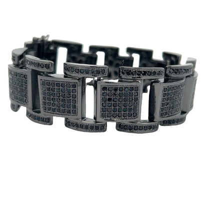 Black Classic Link CZ Hip Hop Bracelet