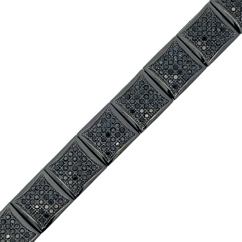 Black Cube Link CZ Hip Hop Bracelet
