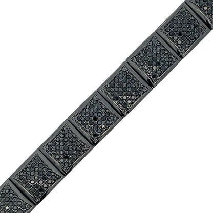 Black Cube Link CZ Hip Hop Bracelet