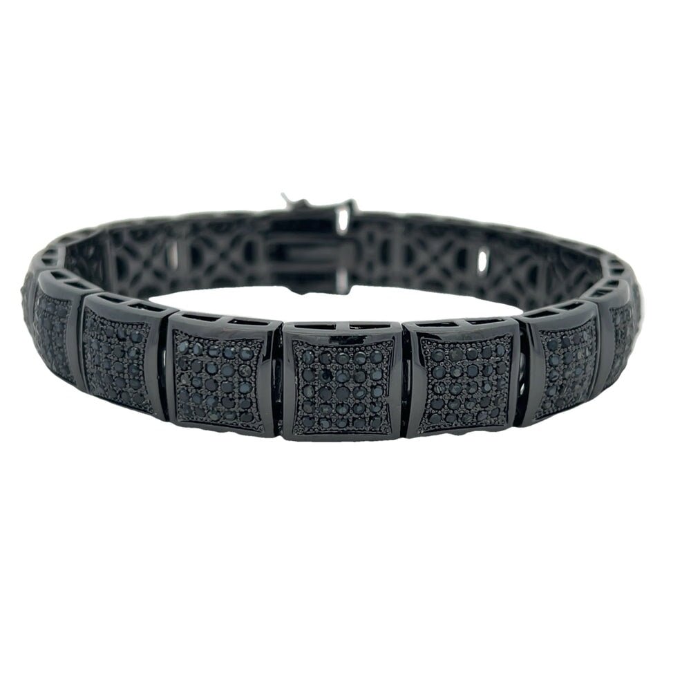 Black Cube Link CZ Hip Hop Bracelet