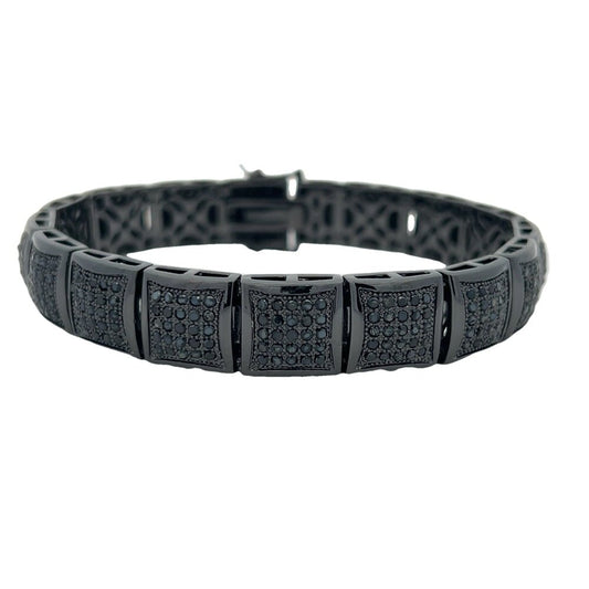 Black Cube Link CZ Hip Hop Bracelet