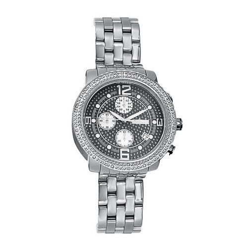 Black Dial Chronograph .25 Carat Diamond Hip Hop Watch JoJino