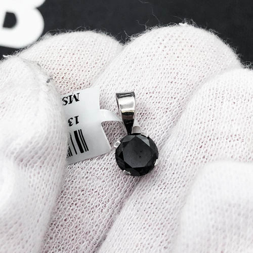 Black Diamond Stud 1.06cttw Pendant .925 Silver