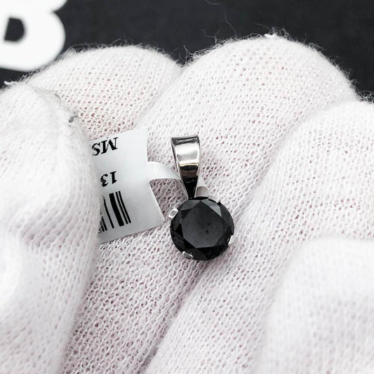Black Diamond Stud 1.06cttw Pendant .925 Silver