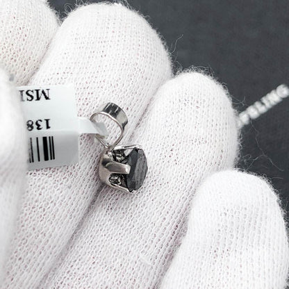 Black Diamond Stud 1.06cttw Pendant .925 Silver