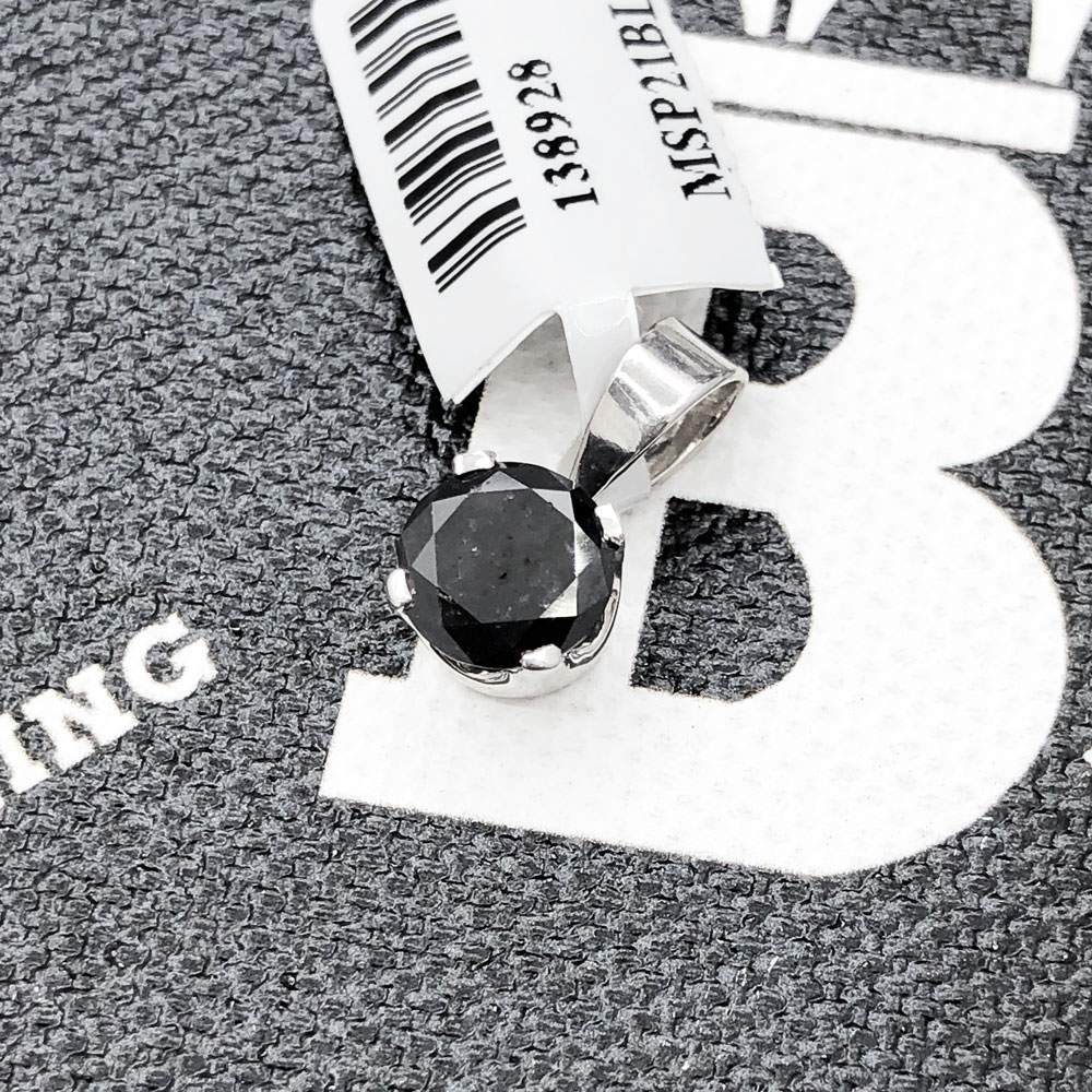 Black Diamond Stud 1.06cttw Pendant .925 Silver