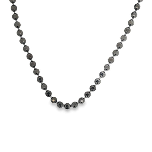 Black Disco Ball Cut 3MM Bead Chain .925 Sterling Silver
