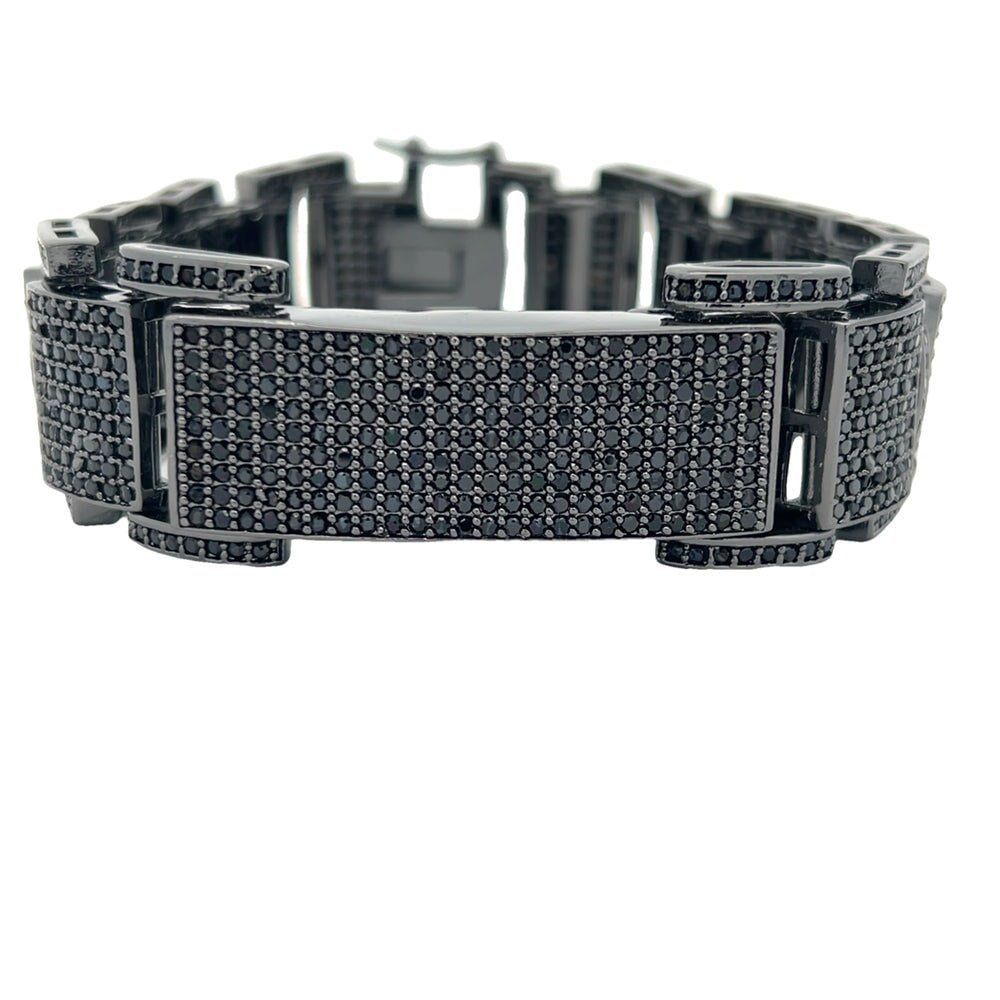 Black ID Icey Link CZ Hip Hop Bracelet