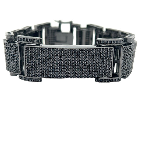 Black ID Icey Link CZ Hip Hop Bracelet