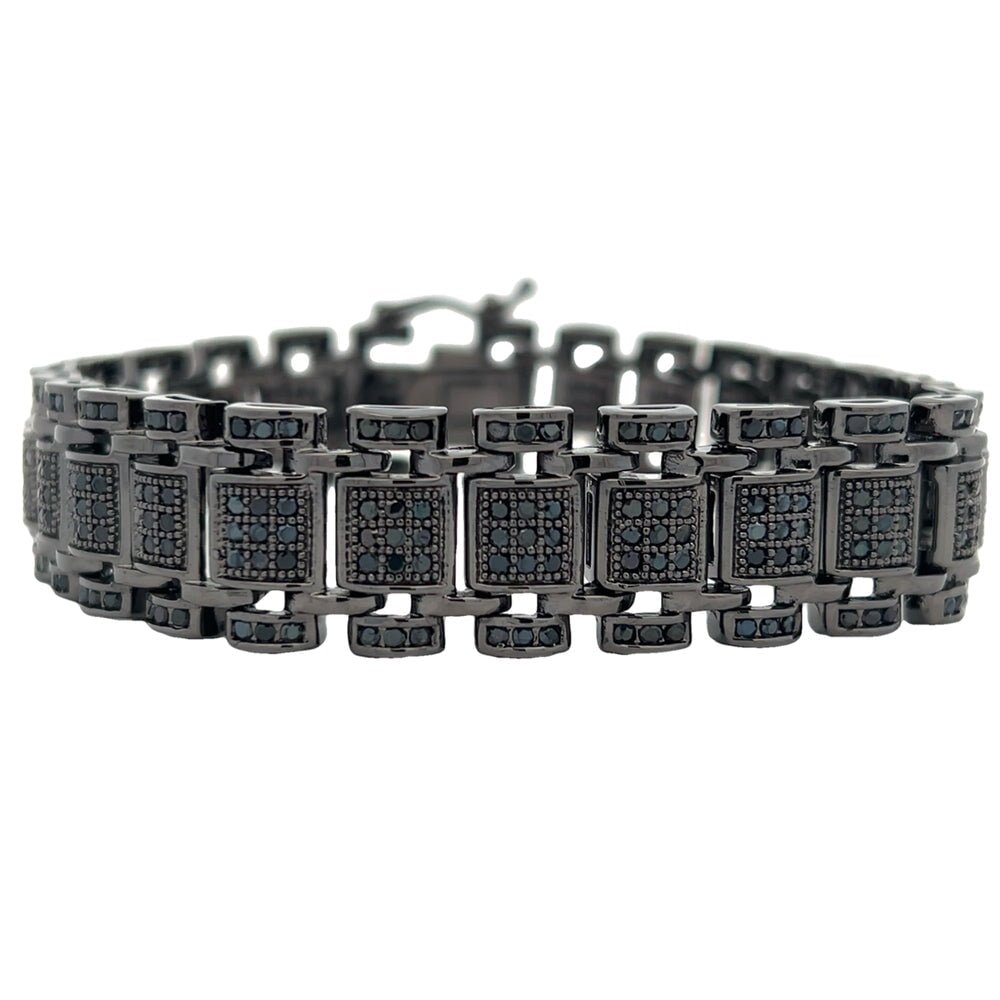 Black Multilink CZ Hip Hop Bracelet