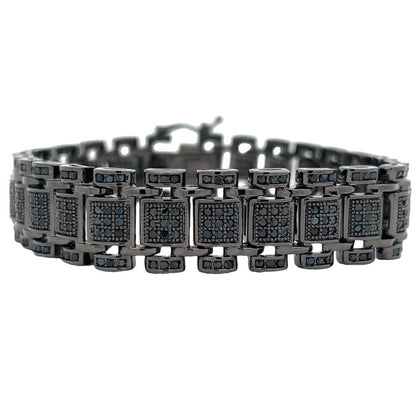 Black Multilink CZ Hip Hop Bracelet